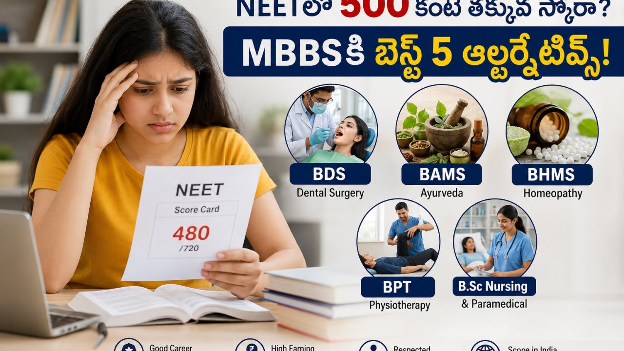 NEETలో 500 కంటే తక్కువ స్కోరా? MBBS కి బెస్ట్ 5 ఆల్టర్నేటివ్స్!