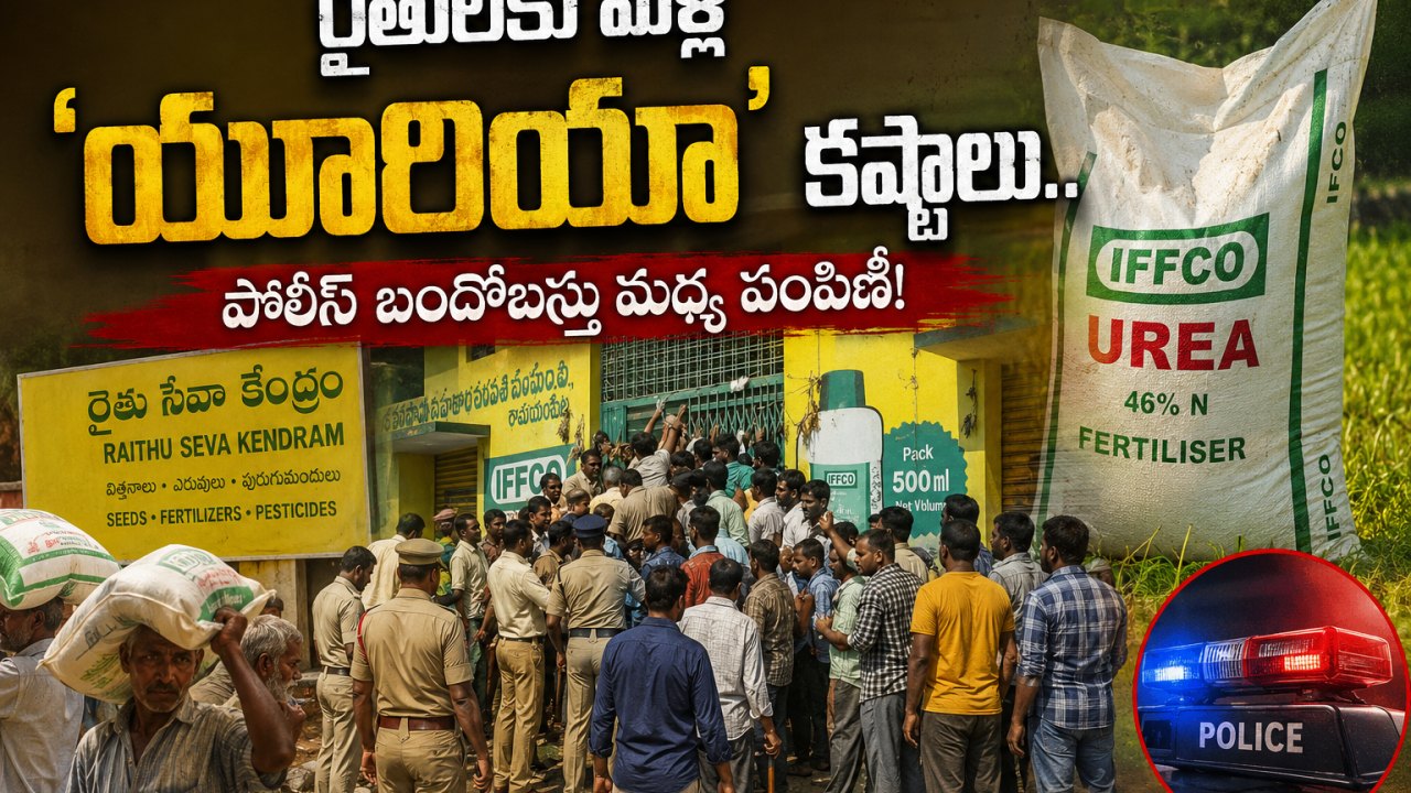 రైతులకు మళ్లీ ‘యూరియా’ కష్టాలు.. పోలీస్ బందోబస్తు మధ్య పంపిణీ!