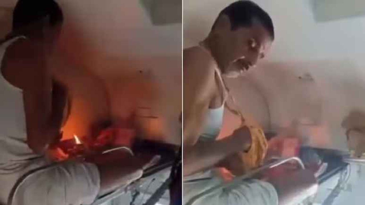 Diya Inside Train: బాబోయ్.. ఏసీ కోచ్లో దీపం వెలిగించి పూజలు.. వీడియో వైరల్