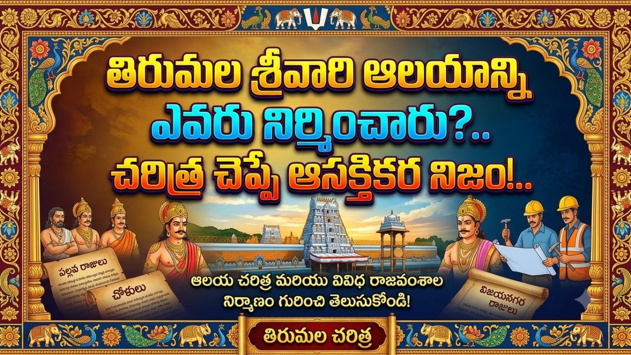 Spirituality: తిరుమల శ్రీవారి ఆలయాన్ని ఎవరు నిర్మించారు?.. చరిత్ర చెప్పే ఆసక్తికర నిజం!..