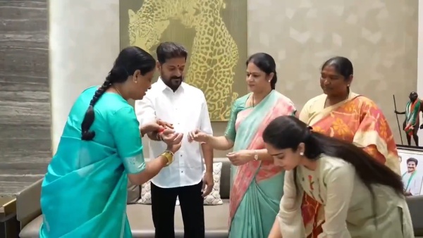 TG : సీఎం రేవంత్కు రాఖీ కట్టిన కొండా సురేఖ.. పదవీ గండం గట్టెక్కినట్టేనా?