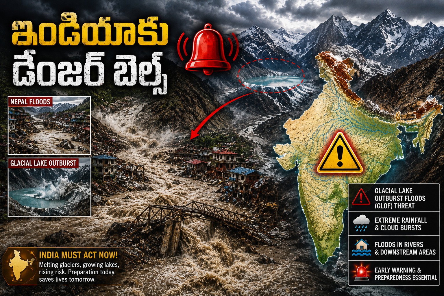 నేపాల్ వరద భారత్కు హెచ్చరిక.. హిమనీ సరస్సులు ఎంత ప్రమాదకరం?